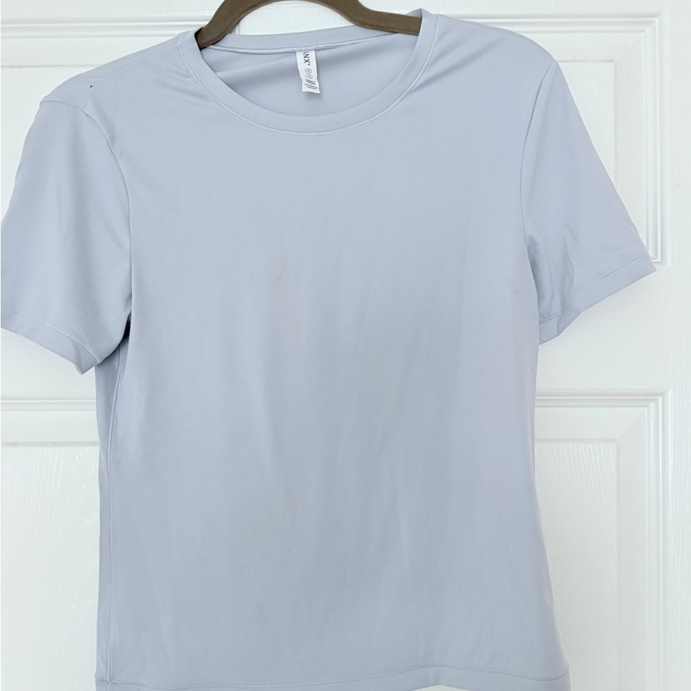 New SPANX Light Blue Short Sleeve Tee